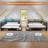 Queen-Size Corner Bed With Storage Drawers, Queen-Size Sofa Bed With Padded Guardrails, Bed Unit With Led Lights And Charging Station, Modern Queen-Size Bed Frame, Grey-213568558-213568555