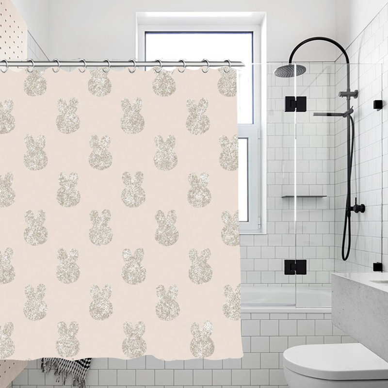 Rideaux de douche Glitter Bunny Silhouette, 71 × 71