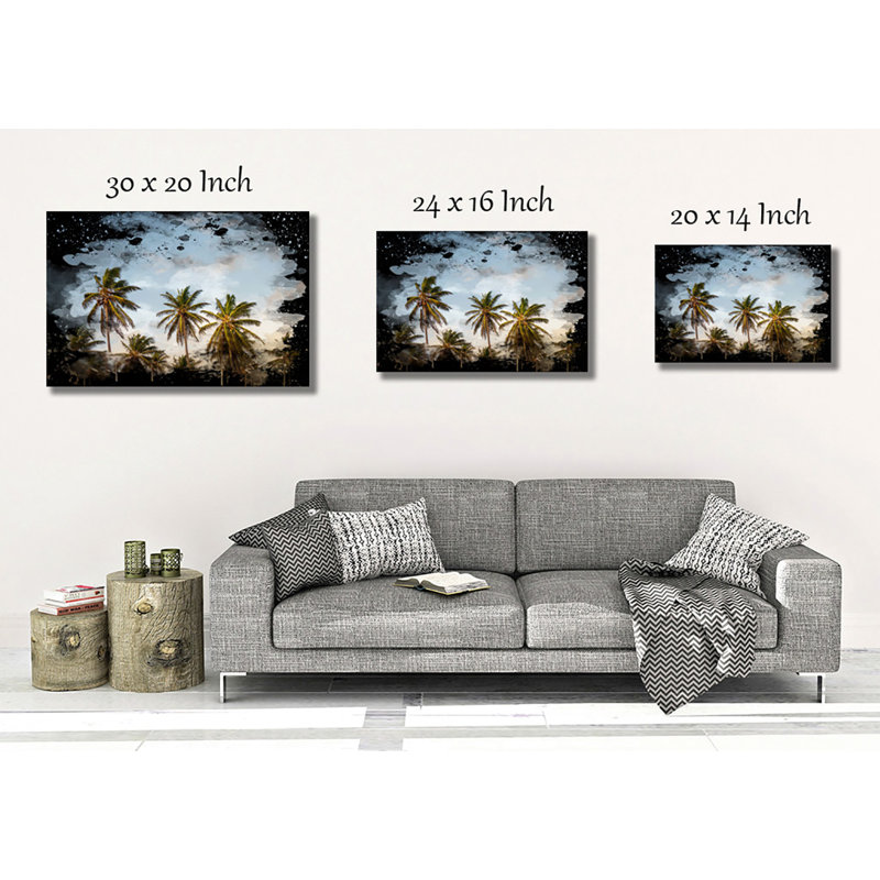 Tropical Palm Trees - Wrapped Canvas, 35cm H x 50cm W
