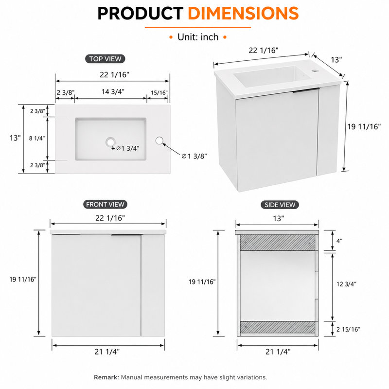 Single Bathroom Vanity with Ceramic Top