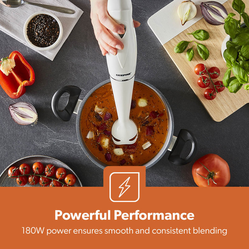 GEEPAS 500W Electric Jug Blender and 180W Hand Blender Combo set, Stainless Steel Blades, 2 Speed with Pulse Function, 1.5L Jar Coffee Grinder Mill, Food Processor Hand Blender