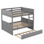 Lit superposé double au-dessus d'un lit gigogne simple - Gris - Safe Choice-64612740