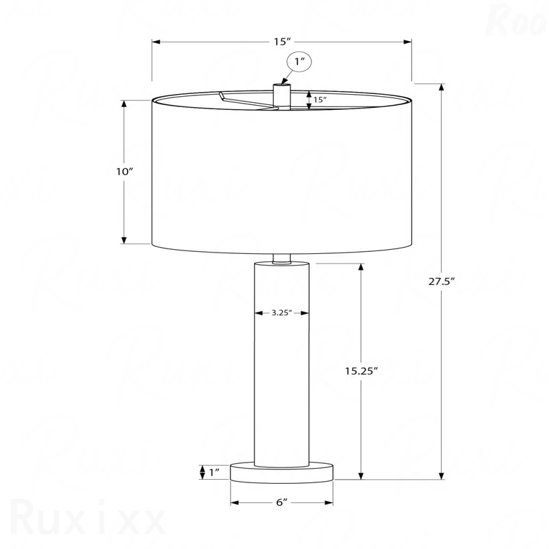 Table Lamp - 28"H, Black Metal Frame
