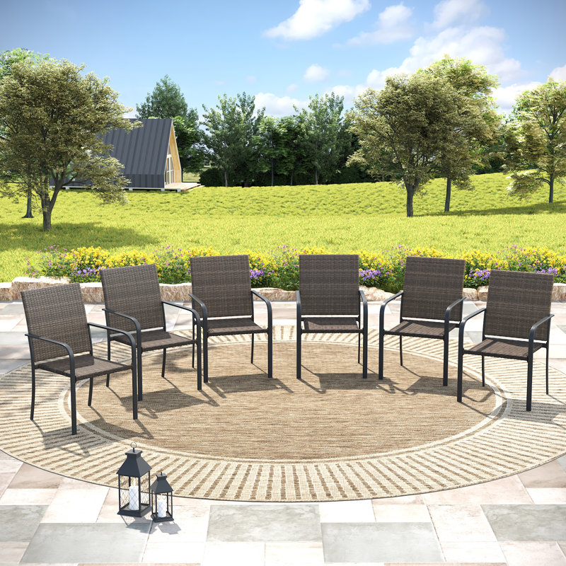 Chaise de patio d'extérieur en rotin, Brun