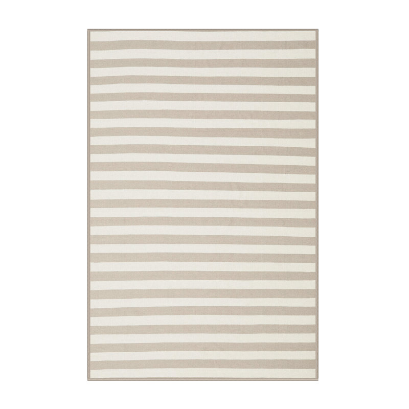 Tapis contemporain brun / blanc, Rectangle 3 pi x 5 pi