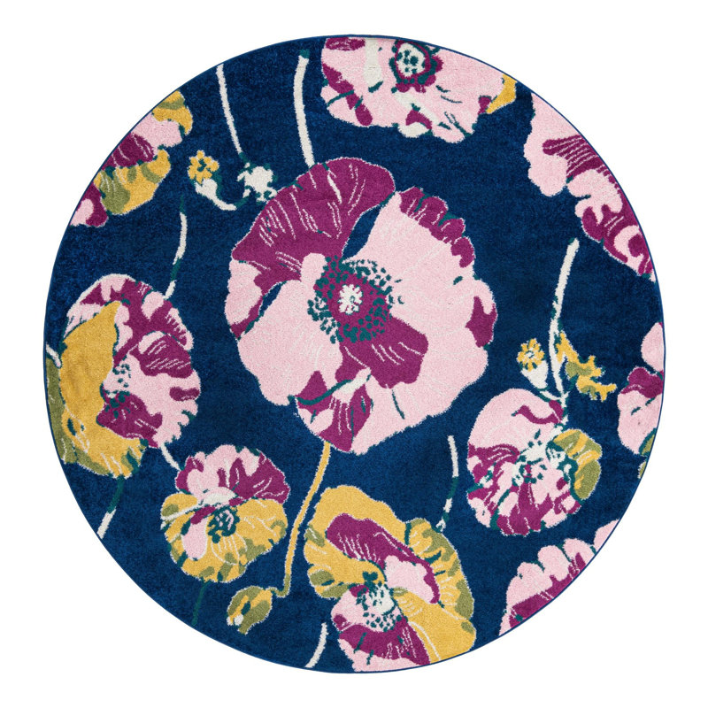 Bloom Floral Indoor Rug, Round 7'