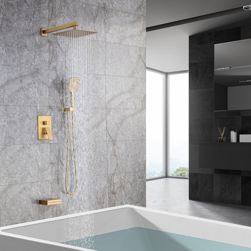 All-In-One Kit with Rough in-Valve, Brushed Gold