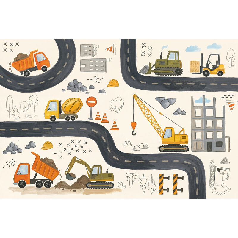 Papier peint Chantier de construction, Non tissé, 140 po x 108 po