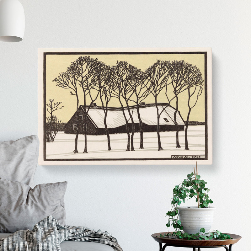 Farm In The Snow by Julie De Graag - Wrapped Canvas, 35cm H x 50cm W x 3cm D