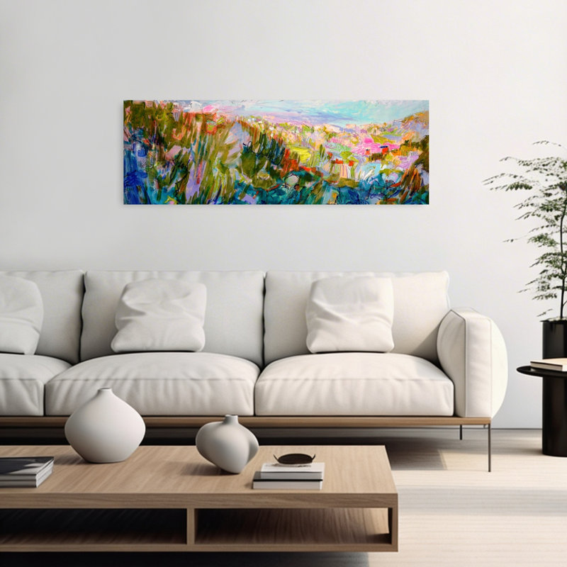 «Everlast Ascent Abstract», paysage impressionniste coloré, art mural, 48" H x 16" W