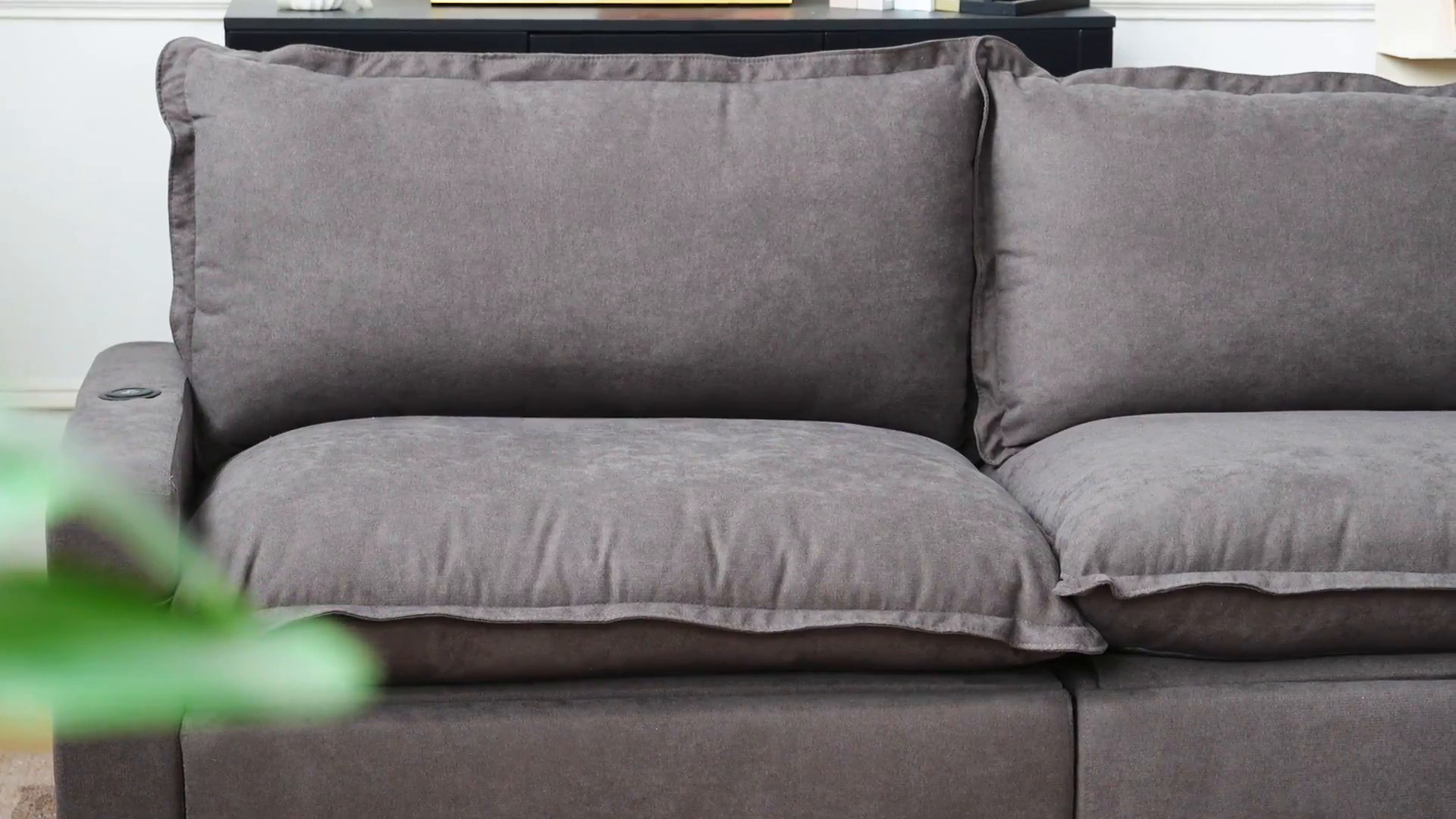 Latitude Run® Moncada 8-Piece Modular Linen L-Shaped Power