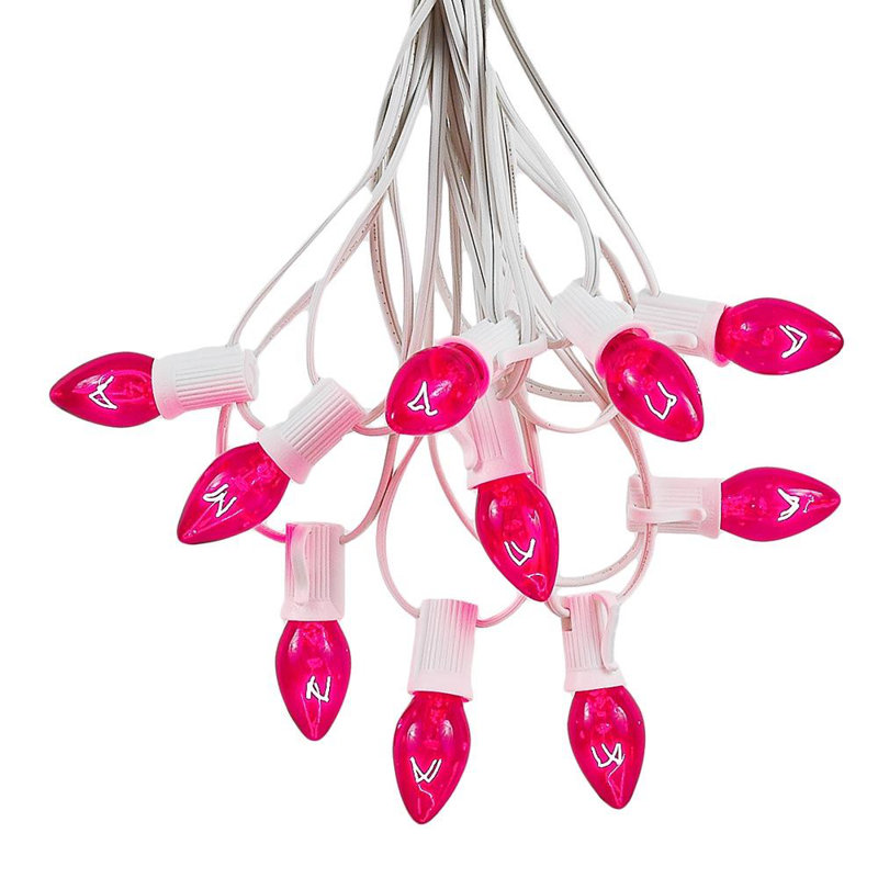 Lampe de noël 25 lumières de chaîne, Rose