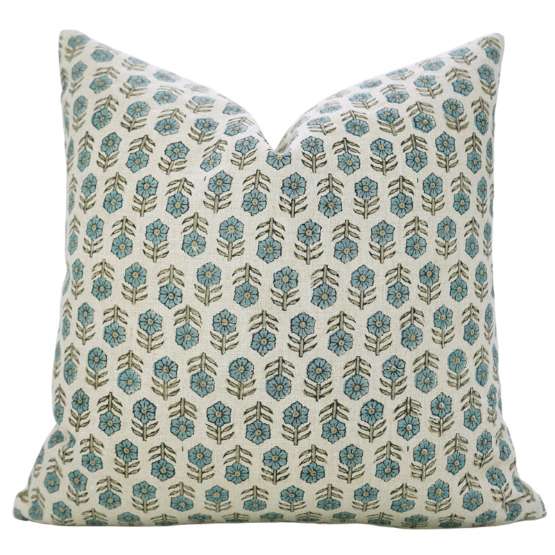 Housse de coussin Fabividine Turquoise, Rectangulaire H 20 po x l 12 po