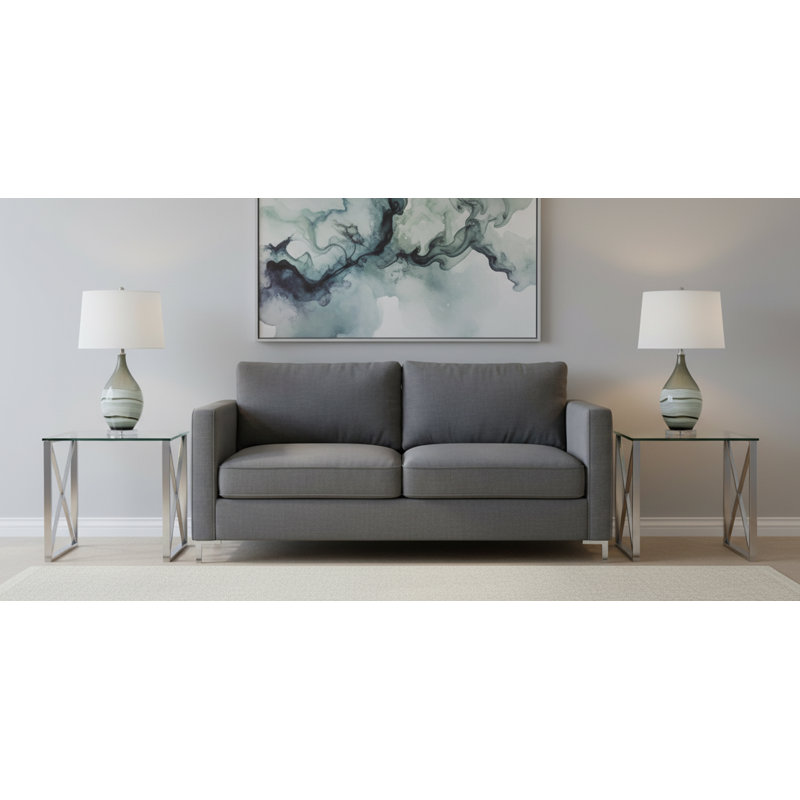 Carrera 28 in. Grey and White Swirl Glass Table Lamp