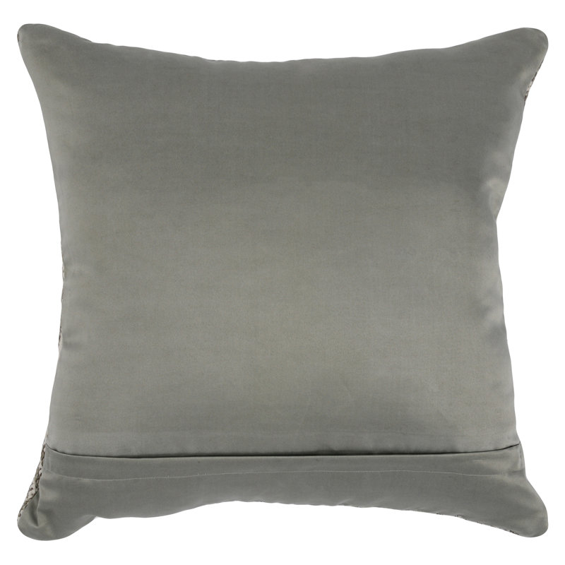 Gray Geometric Handwoven 22" Indoor/Outdoor Throw Pillow