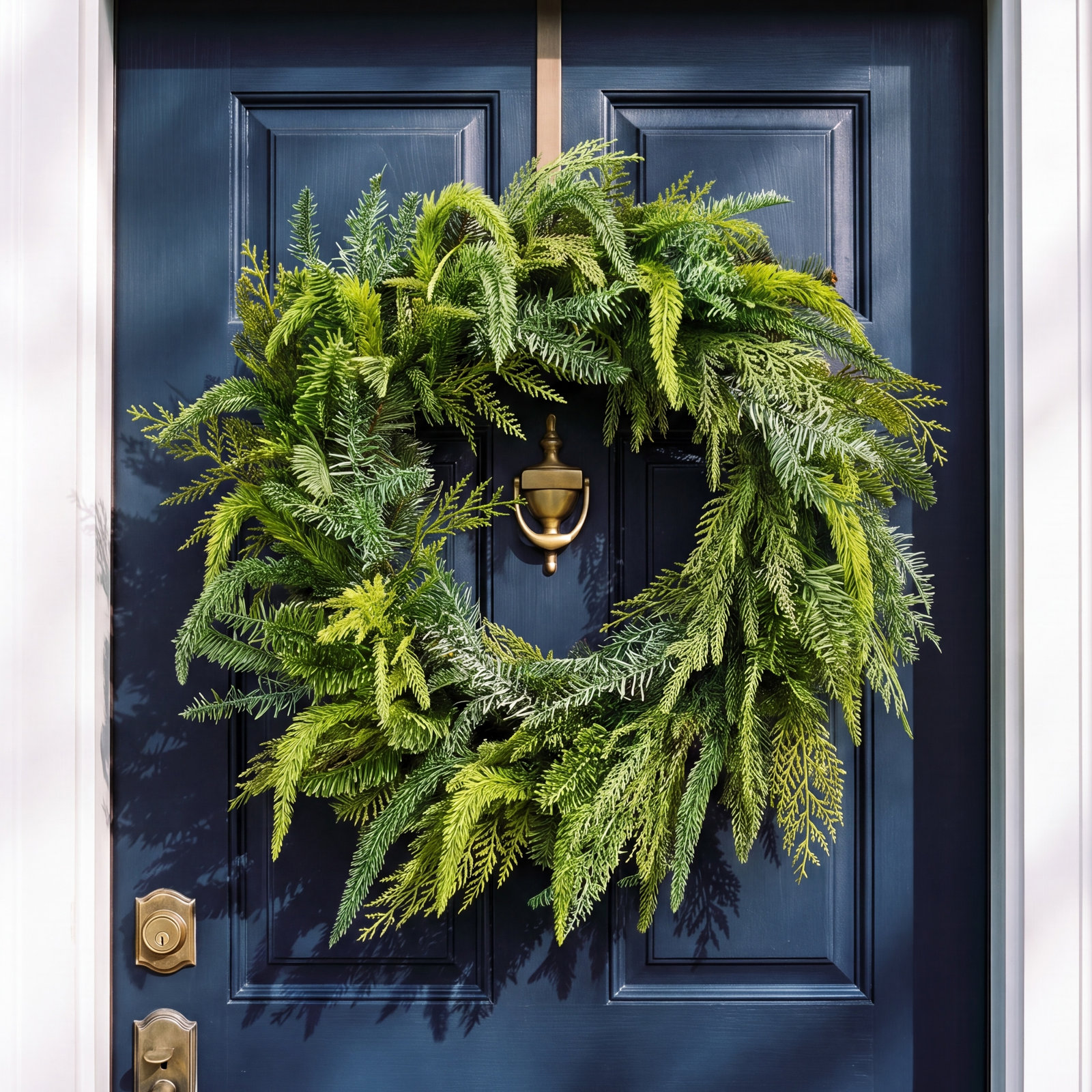 26" Uv Natural Touch Mixed Evergreen Wreath