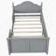 Lit simple pour enfants, lit plateforme simple en bois avec tête et pied de lit, gris-1585384253