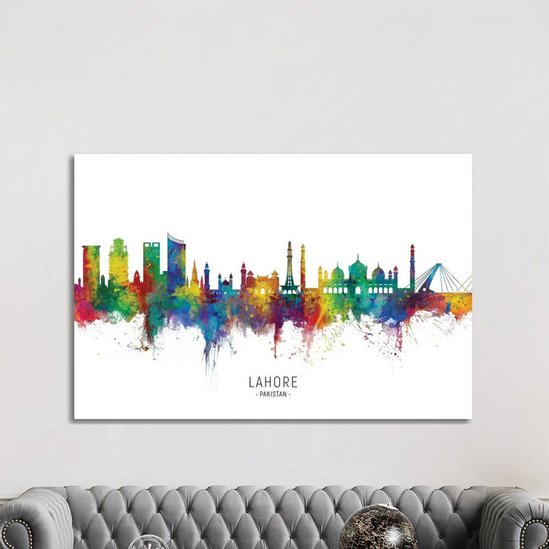 Lahore Pakistan Skyline by Michael Tompsett - Print on Canvas, Wrapped Canvas, 101.6 cm H x 66.04 cm W x 3.175 cm D