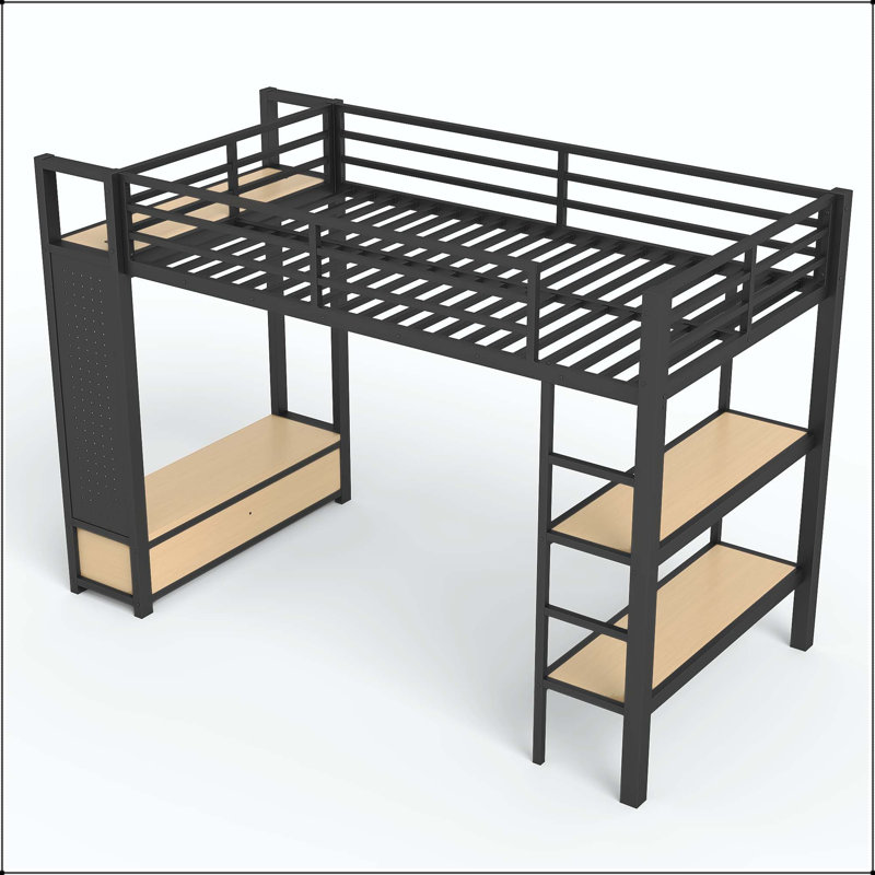 Lit mezzanine simple TG avec garde-robe et panneau perforé