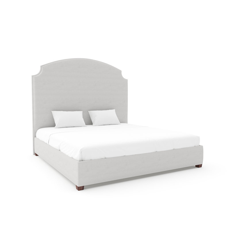 Lexington Bed With 11" Rails, Weathered, Posh Life Performance Velvet Dove, King