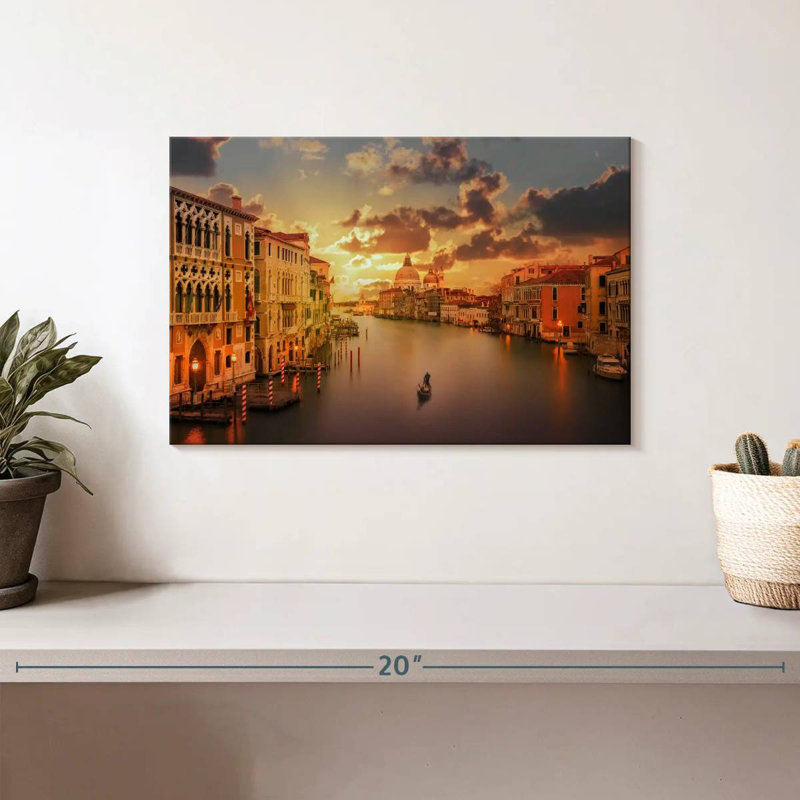 Coucher de soleil Tergel à Venise, H 8 po x l 12 po