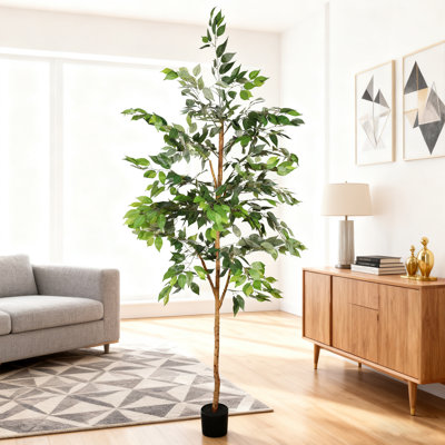 Ficus artificiel 6 pi avec tronc naturel