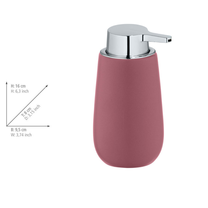 Sohvi Ceramic / Porcelain Soap / Lotion Dispenser, Dusky Pink