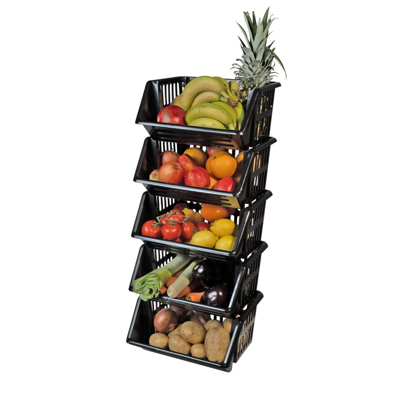 Finch Plastic Cabinet Shelving Rack, Black