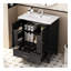 Meuble-lavabo 30 po avec lavabo style rétro, espace de rangement multifonctionnel, tablette de porte, porte à fermeture en douceur, noir
