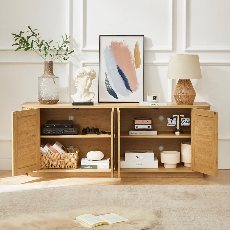 Rounded Corner Sideboard, 24" H x 64" W x 15" D