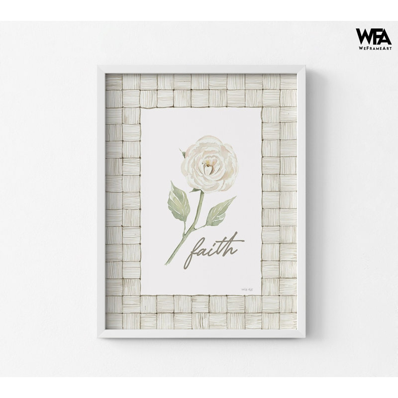 Faith fleur par Cindy Jacobs, affiche encadrée délicate rose, impression affiche de la Foi, décoration murale fleur blanche, très grande affiche botanique
