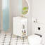 Meuble-lavabo contemporain avec lavabo et porte en céramique, fonction pratique 24Vb06-21Whr, lavabo blanc, tablette d'armoire de porte ouverte, construction
