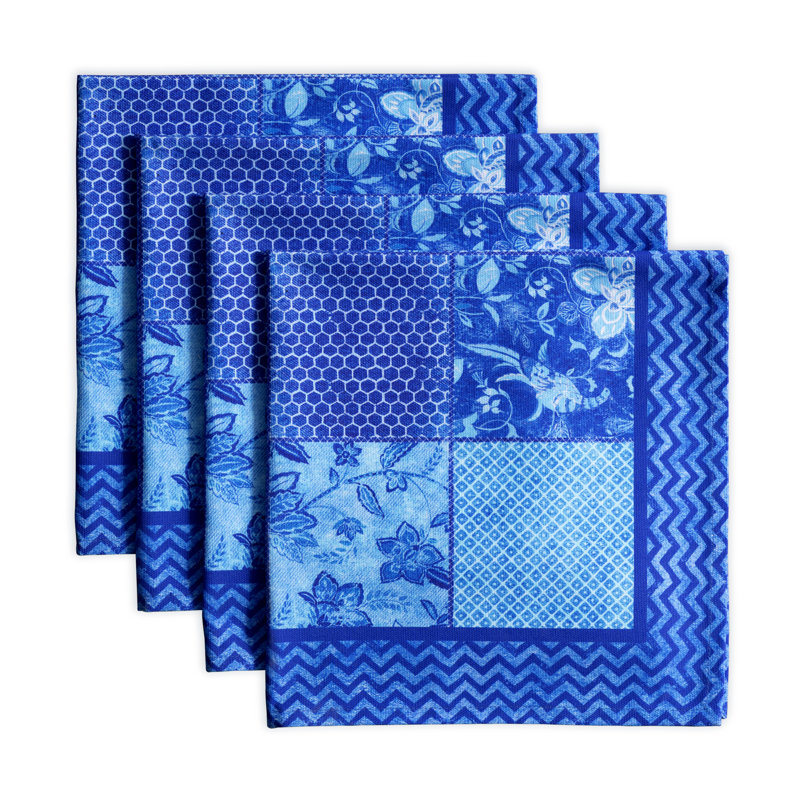 INDIGO LOVE 100% Cotton Floral Rectangle Napkin