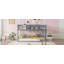 Lit superposé bas simple au-dessus de simple, lit superposé au sol avec échelle, lit superposé simple en bois massif pour enfants et adolescents, gris-359705128