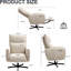 Fauteuil d'appoint électrique pivotant 360 avec charge, velours beige, pour la maison et le bureau, étapes d'assemblage simples, fauteuil inclinable électrique de type C, rembourré de velours, beige, relaxant au bureau ou dans le salon, rapide