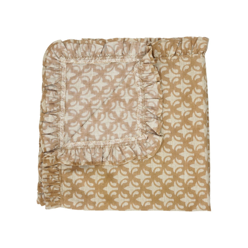 Ensemble de 4 serviettes de table en tissu à volants Fabubline Elegant