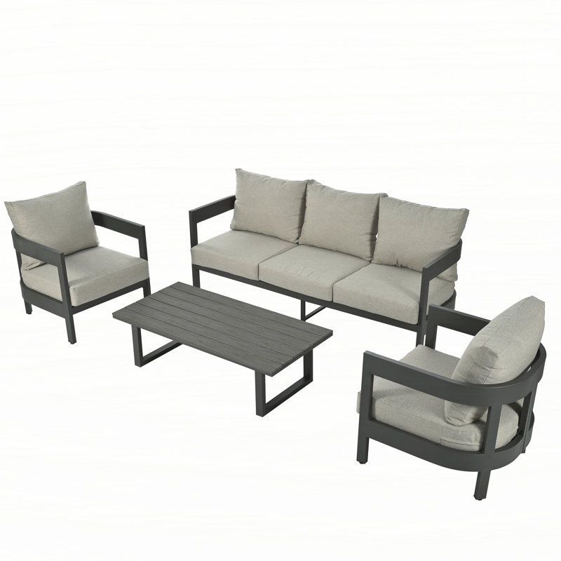 Ensemble de sièges d'extérieur de haute qualité avec des coussins épais pour un confort ultime, parfait pour les pelouses, les patios et la piscine