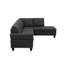 Canapé modulaire en forme de L avec porte-gobelet - Noir - droite