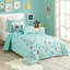 Ensemble d'édredon turquoise à motif de pompons avec 2 coussins décoratifs-30939435