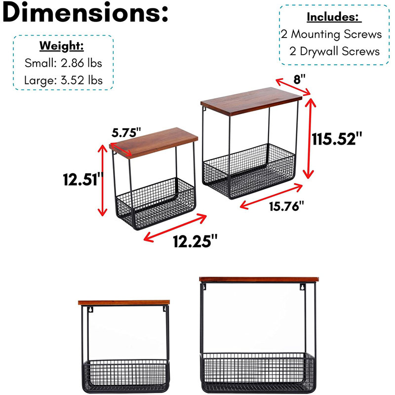 Wall Organizer with Mail Storage
