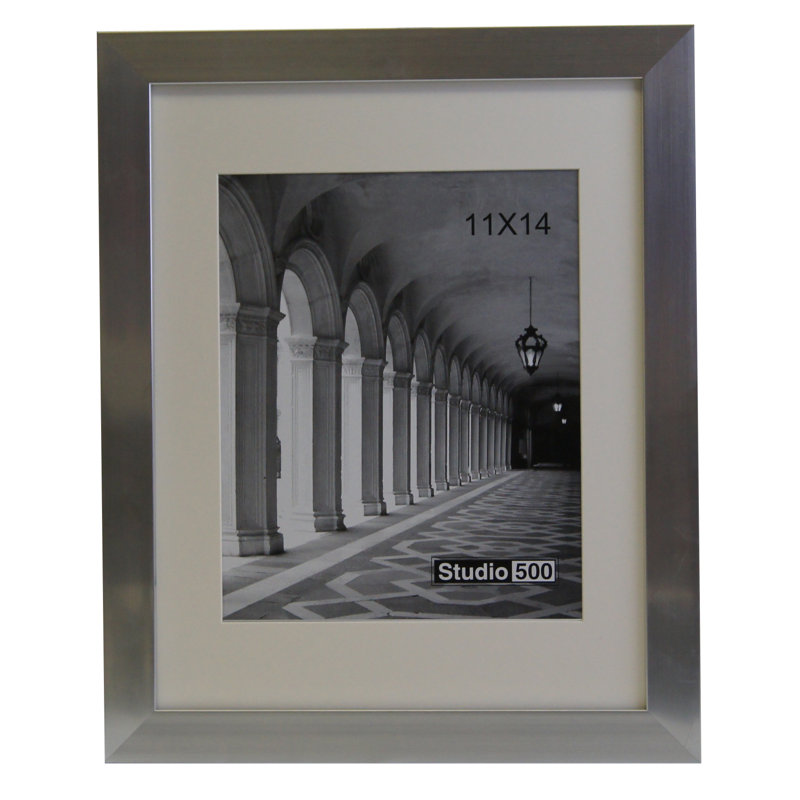 Vault Picture Frame with Mat, 20" x 16", Silver, 1