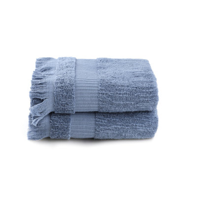 Luxurious Hand Towel Set (2 Pieces), 100% Cotton, 19.7 x 35.4 inches | Ultra-Absorbent 550 GSM, Machine Washable at 104°F | Soft Blue Color, Perfect for Bathroom & Spa Use, Durable & Stylish Design