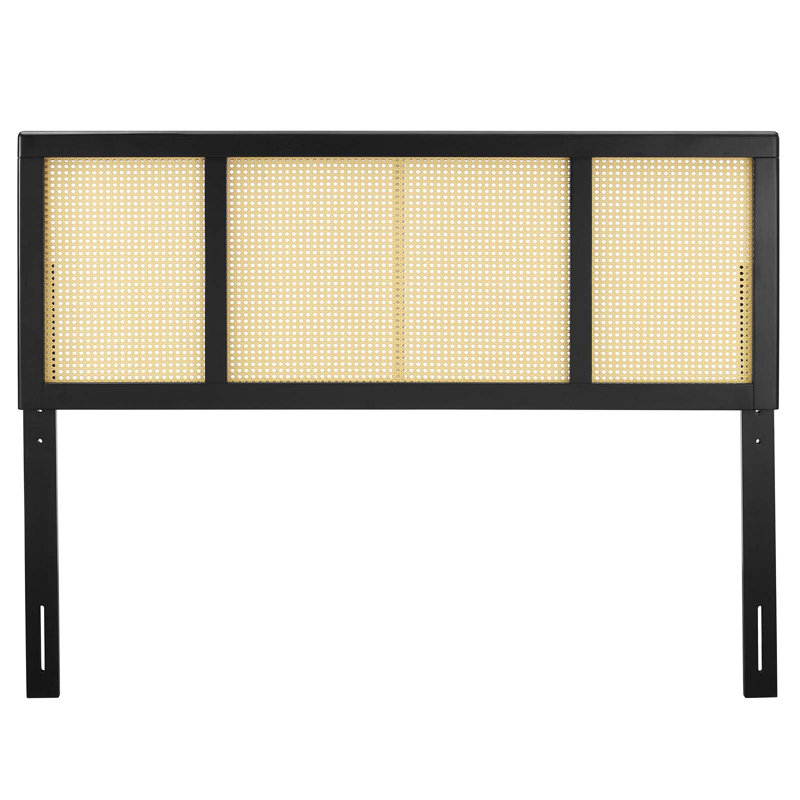 Delmare Cane Headboard, Queen, Black