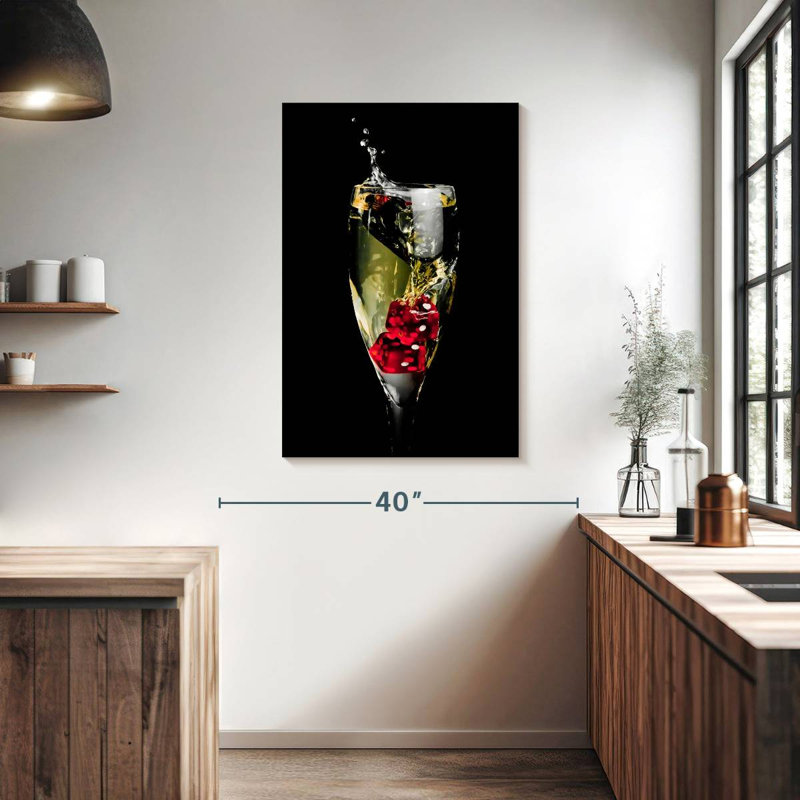 Senne Red Dice In Champagne, 39" H x 26" W