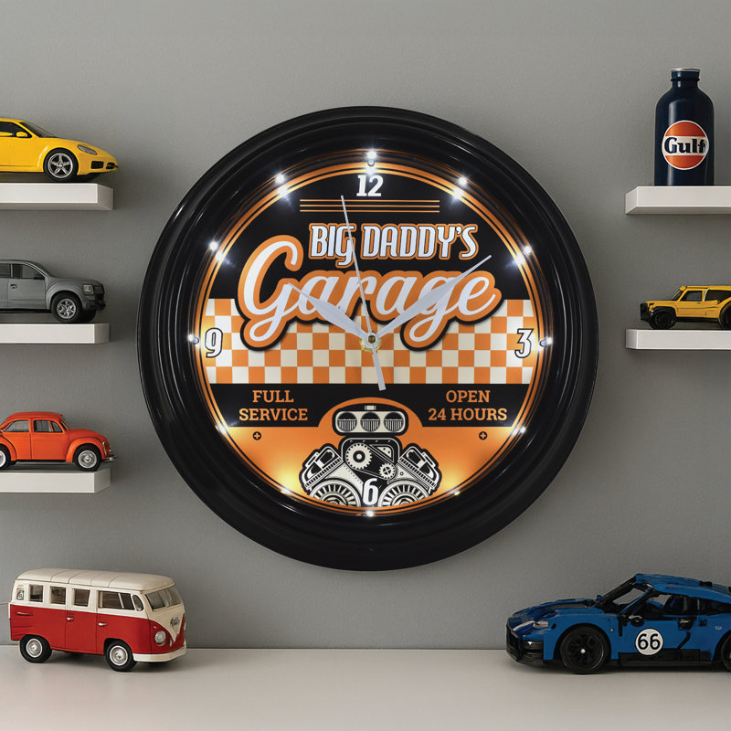 Horloge murale rétro Big Daddy's Garage