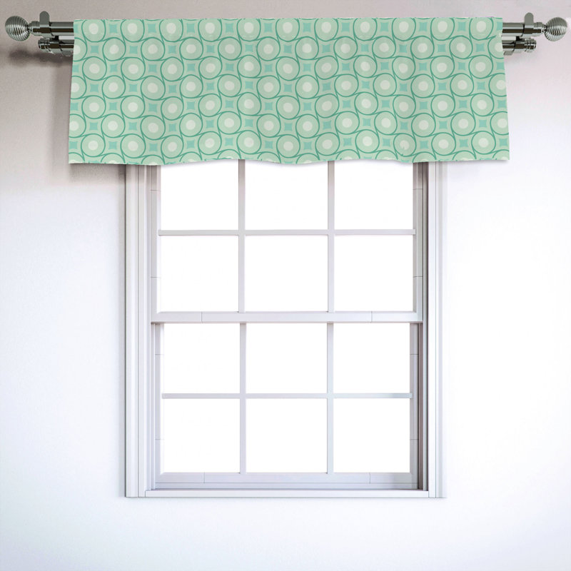 Sateen Geometric Ruffled Window Valance
