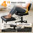 Office Chair Meditation Chair with Adjustable Ottoman, 360° Swivel Cross Legged Office Chair, Height Adjustable Desk Chair, Multi-Purpose Kneeling Chair, Gaming & ADHD Focus Chair, Classic Black PU Leather for Yoga, Office and Bar Use-281290830-269943373