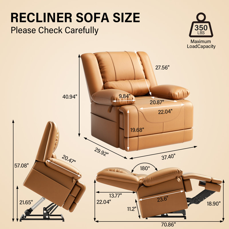 Fauteuil inclinable électrique Daul Mortors, Brun clair