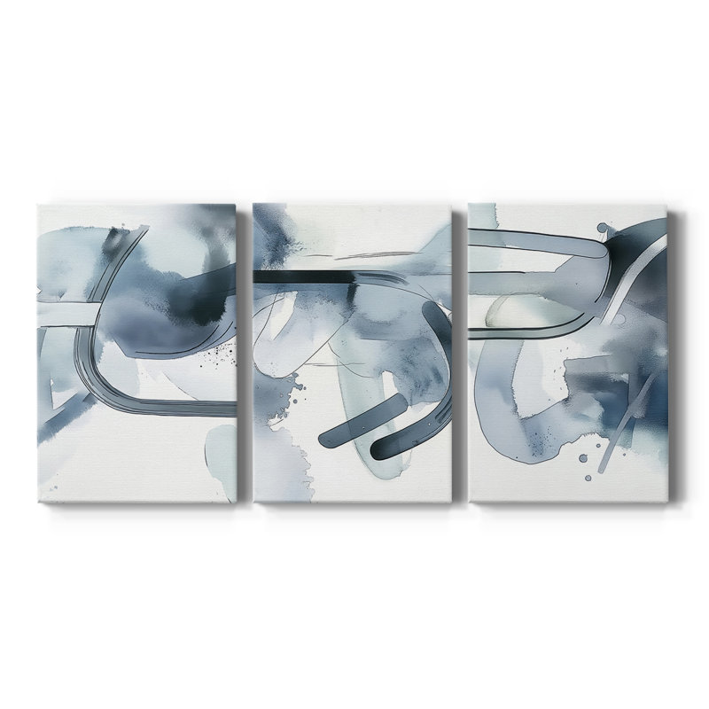 Série ABSTRACT DCCXLIX - Toile tendue sur mesure - 3 pièces, H 27 po x l 54 po