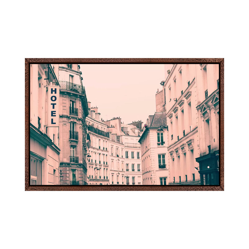L'Hotel 1 Piece Wall Art on Canvas, 101.6 cm H x 66.04 cm W, Classic Brown Wood Framed